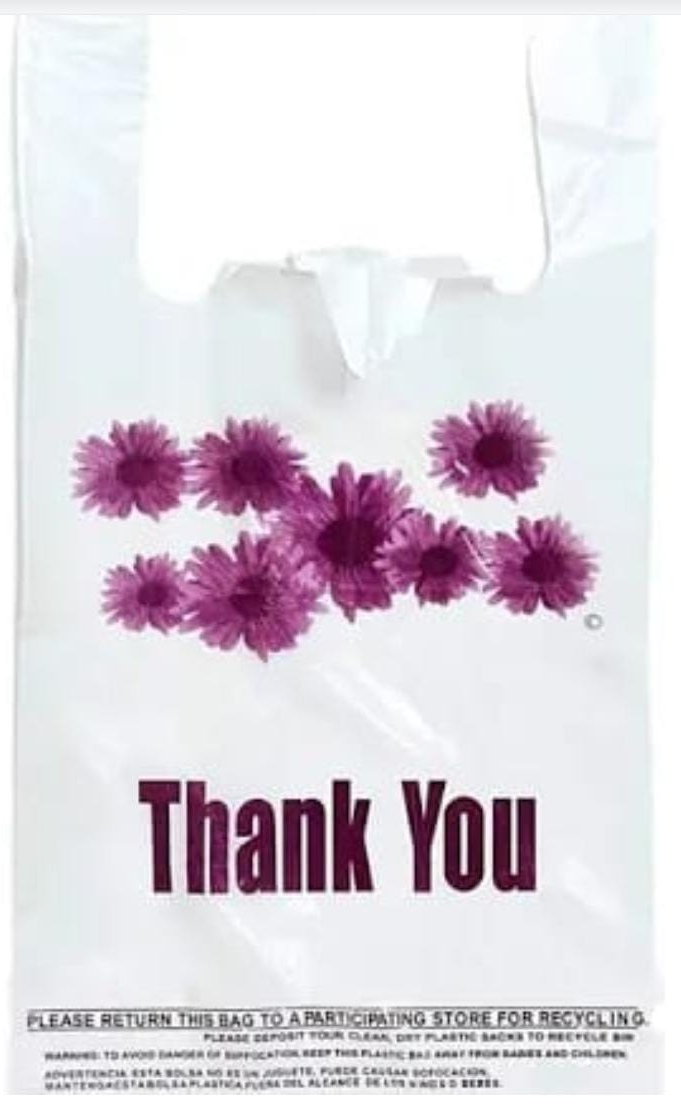 1/6 Plastic Shopping Bags Flower 400pcs